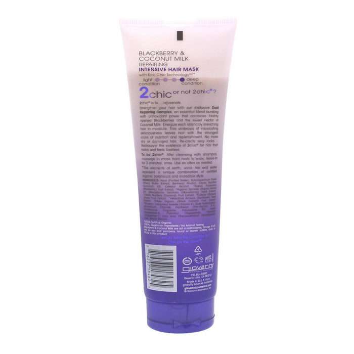 Giovanni 2Chic Repairing Hair Mask Blackberry Coco Milk, 5.1 Oz.