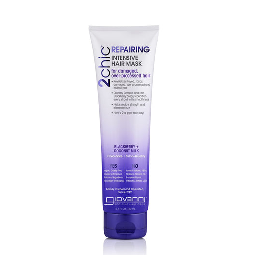 Giovanni 2Chic Repairing Hair Mask Blackberry Coco Milk, 5.1 Oz.
