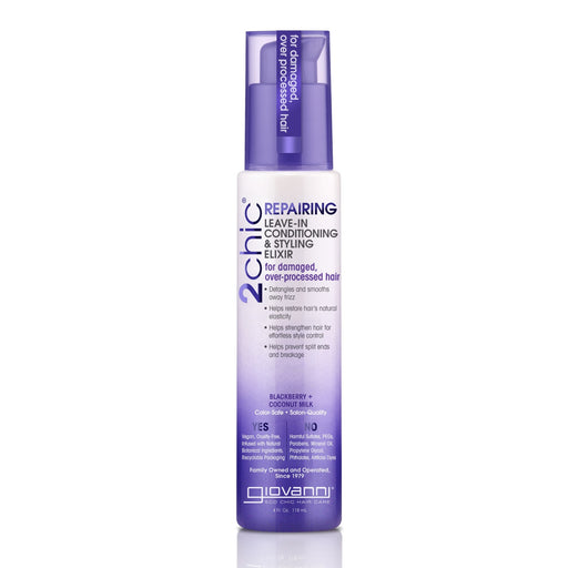 Giovanni 2Chic Repairing Leave In Conditioning Elixir Blackberry Coco Milk, 4 Oz.