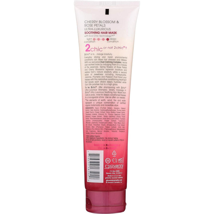 Giovanni 2Chic Luxurious Soothing Hair Mask Cherry Rose, 5.1 Oz.