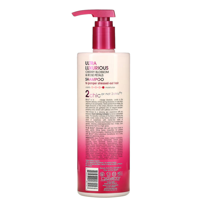 Giovanni Hair Care Products 2Chic Shampoo Cherry Blossom And Rose Petals, 24 Oz