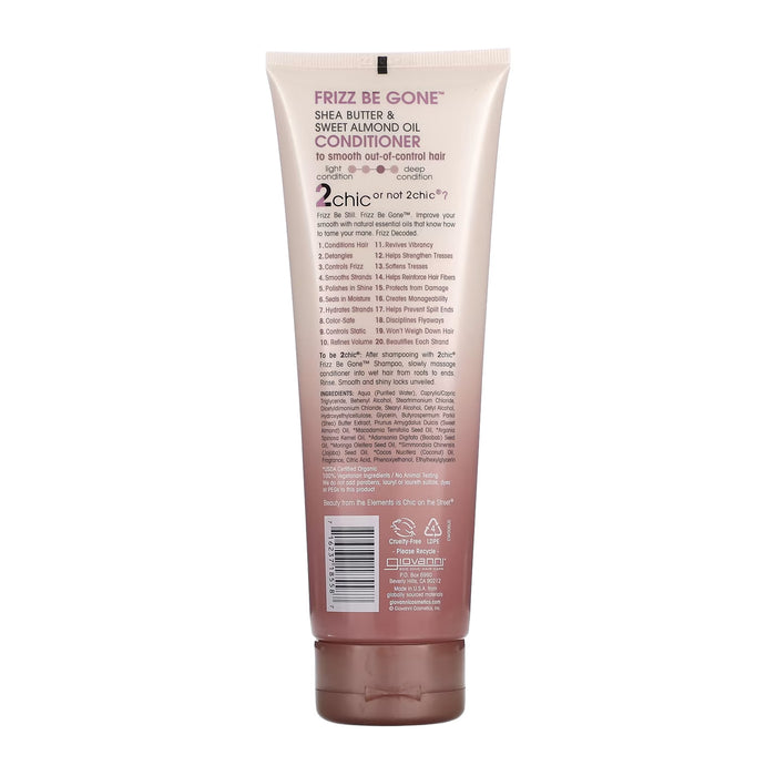 Giovanni 2Chic Frizz Be Gone Conditioner Shea Butter Almond, 8.5 Oz.