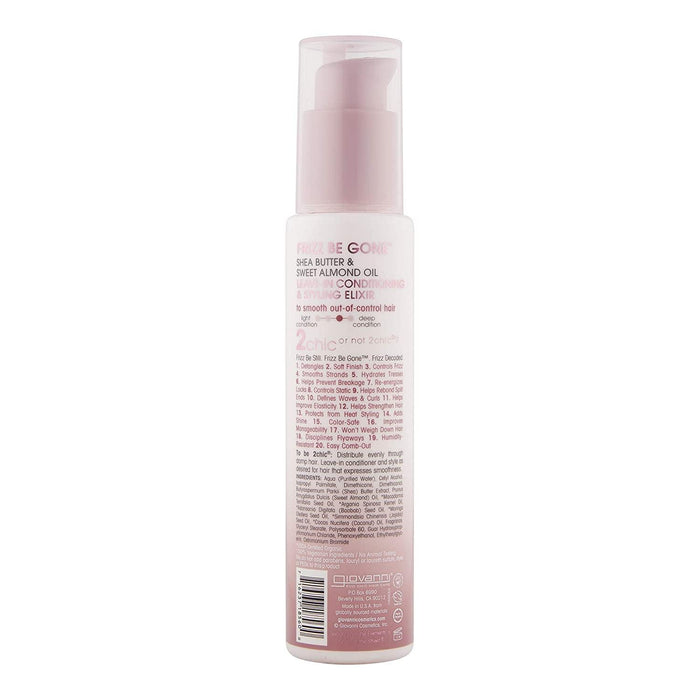 Giovanni 2Chic Frizz Be Gone Leave In Conditioner Shea Butter Almond, 4 Oz.