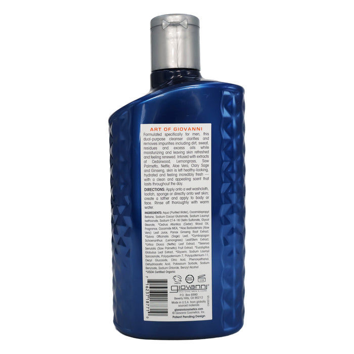 GIOVANNI MEN 2in1 Daily Body Wash Facial Cleanser, 16.9 Oz
