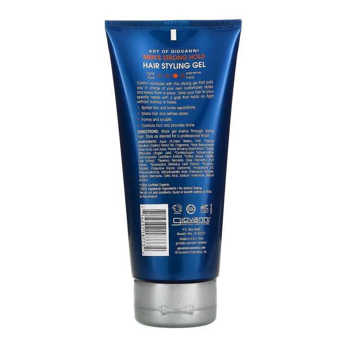 GIOVANNI MEN Strong Hold Hair Styling Gel 6.8 Oz