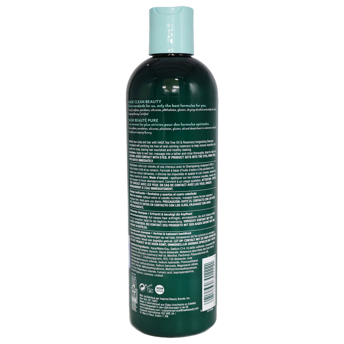 Hask Tea Tree Rosemary Oil Scalp Care Shampoo, 12 Oz.