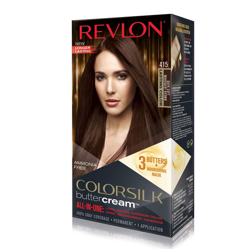 Revlon Luxurious Colorsilk Buttercream Permanent Color, Dark Soft Mahogany Brown 415