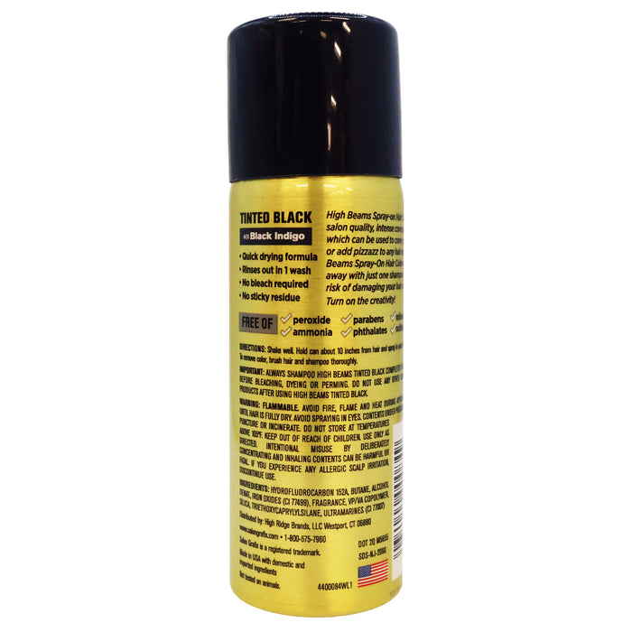 High Beams Tinted Black Temporary Spray On Hair Colors 34 Black Indigo 2.7 Oz.