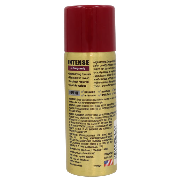High Beams Intense Temporary Spray On Hair Color, Burgundy, 2.7 Oz.