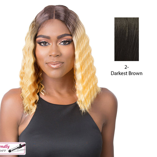 Synthetic Hd Lace Crimped Hair 2,Darkest brown