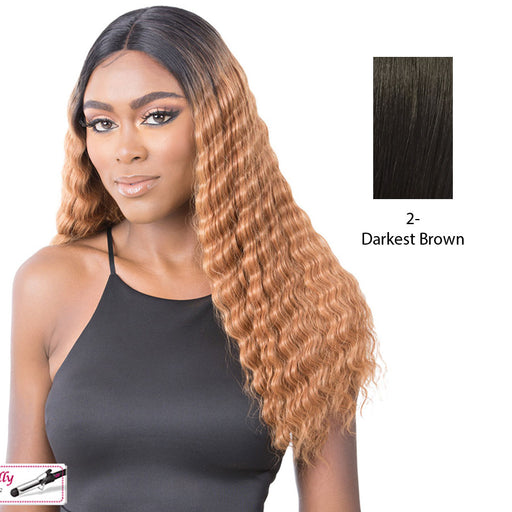 Synthetic Hd Lace Crimped Hair 3,Darkest brown