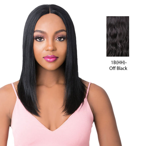 Brazilian Human Hair Swiss Lace Front Wig Alessia,Off black