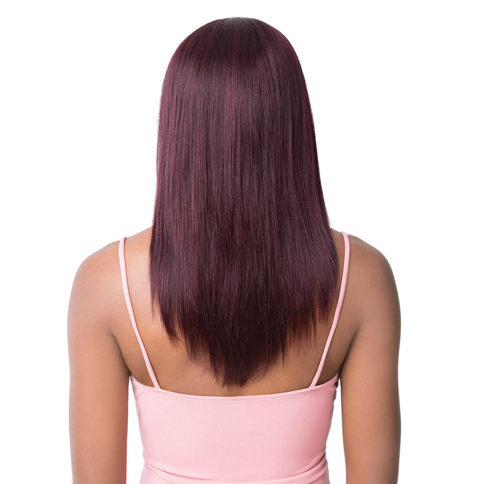 Brazilian Human Hair Swiss Lace Front Wig Alessia,Dark wine