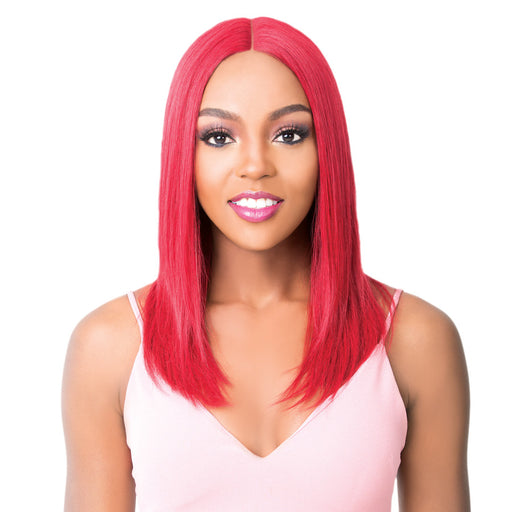 Brazilian Human Hair Swiss Lace Front Wig Alessia,Deep Red