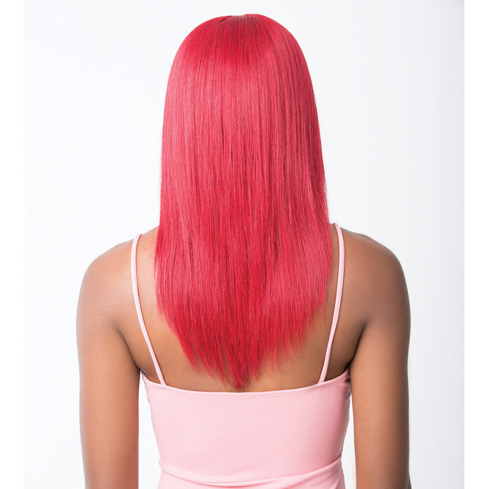 Brazilian Human Hair Swiss Lace Front Wig Alessia,Deep Red