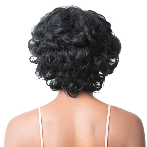100% Natural Human Hair Swiss Lace Front Wig S Lace Anya,Black
