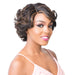 100% Natural Human Hair Swiss Lace Front Wig S Lace Anya,Off black base with light auburn highlights