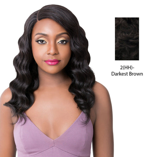 Brazilian Human Hair Swiss Lace Front Wig Galexia,Darkest brown
