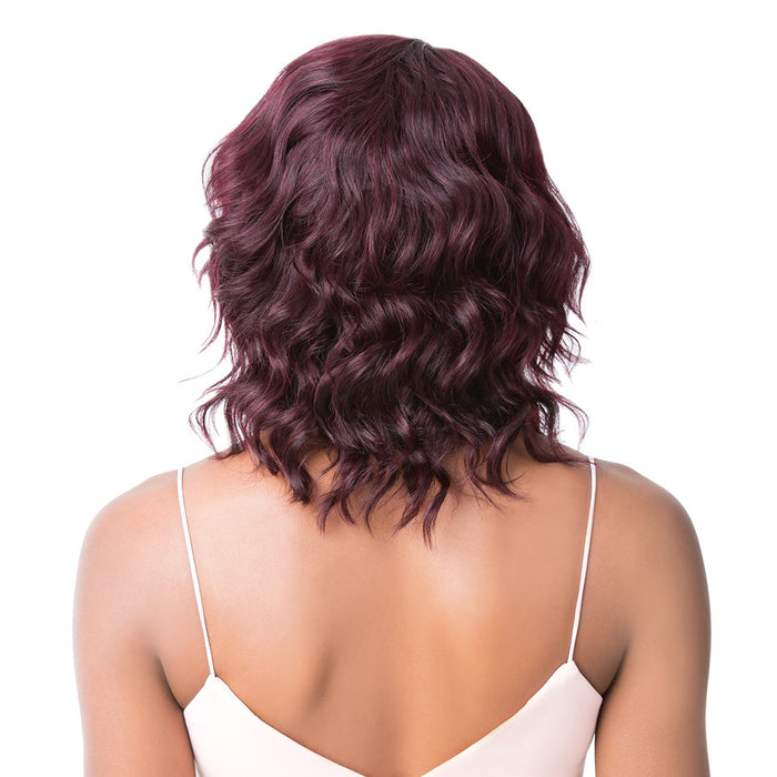 100% Brazilian Human Hair Swiss Lace Front Wig S Lace Lili,Dark wine