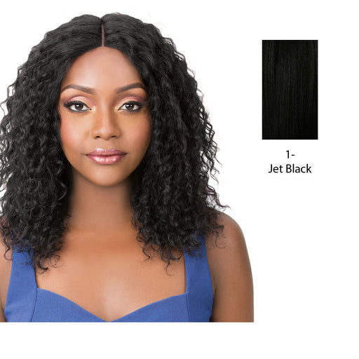 100% Brazilian Remi Human Hair Swiss Lace Front Wig Wet N Wavy Bohemian Wave,Black