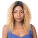 100% Brazilian Remi Human Hair Swiss Lace Front Wig Wet N Wavy Bohemian Wave,Dark brown roots with strawberry blonde