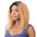 100% Brazilian Remi Human Hair Swiss Lace Front Wig Wet N Wavy Bohemian Wave,Dark brown roots with strawberry blonde