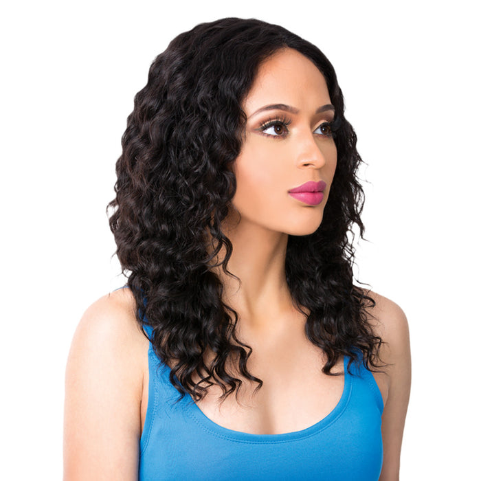 100% Brazilian Remi Human Hair Swiss Lace Front Wig Wet N Wavy Didi,Natural color