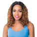 100% Brazilian Remi Human Hair Swiss Lace Front Wig Wet N Wavy Didi,Dark brown roots with light auburn