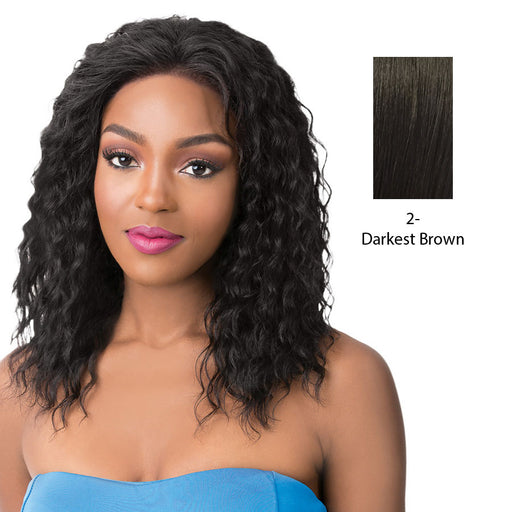 Salon Remi 13"X4" Human Hair S Lace Wet N Wavy French Deep Water,Darkest brown