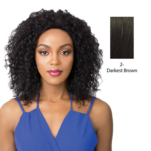 Human Hair Salon Remi Swiss Lace Front Wig S Lace Wet N Wavy Jerry,Darkest brown
