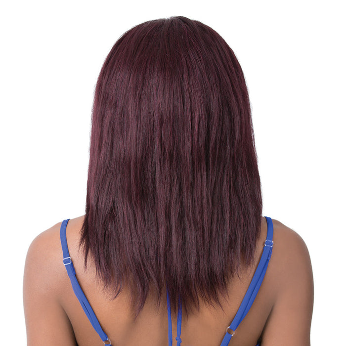 Human Hair Salon Remi Swiss Lace Front Wig S Lace Wet N Wavy Jerry,Dark wine