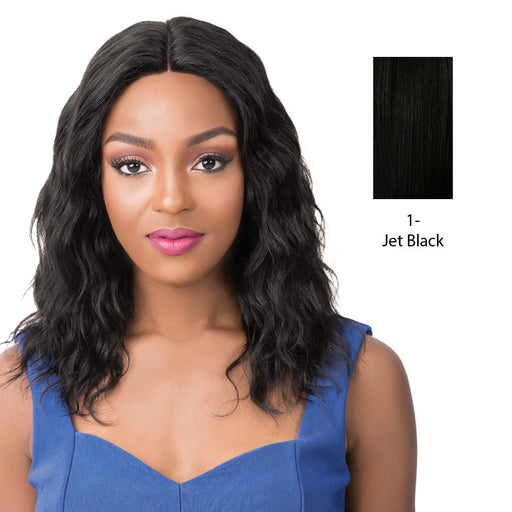 100% Natural Human Hair Swiss Lace Front Wig Salon Remi S Lace Wet N Wavy Pacific Wave,Black