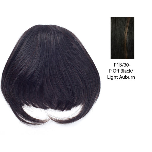 100% Remi Human Hair Top Wig, Comfort For Life Remi Top Bang,Off black base with light auburn highlights