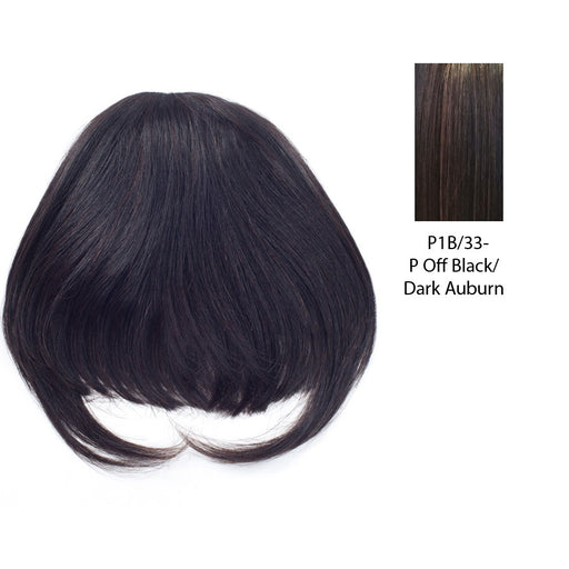 100% Remi Human Hair Top Wig, Comfort For Life Remi Top Bang,Off black base with dark auburn highlights