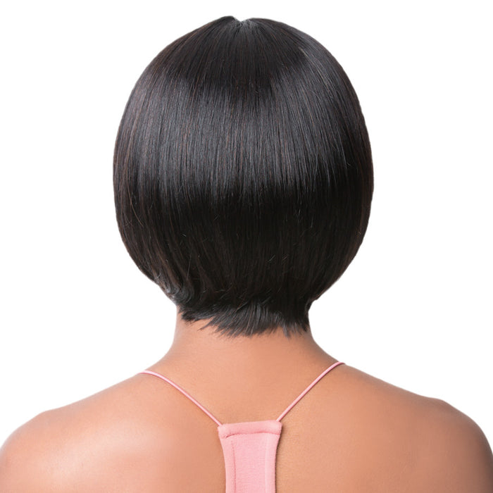 100% Brazilian Human Hair Swiss Lace Front Wig,Off black