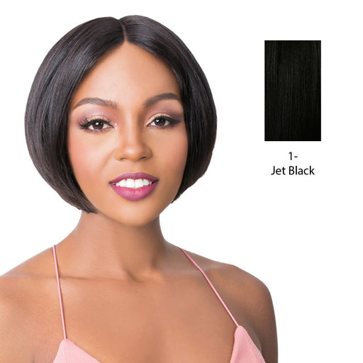 100% Brazilian Human Hair Swiss Lace Front Wig,Black