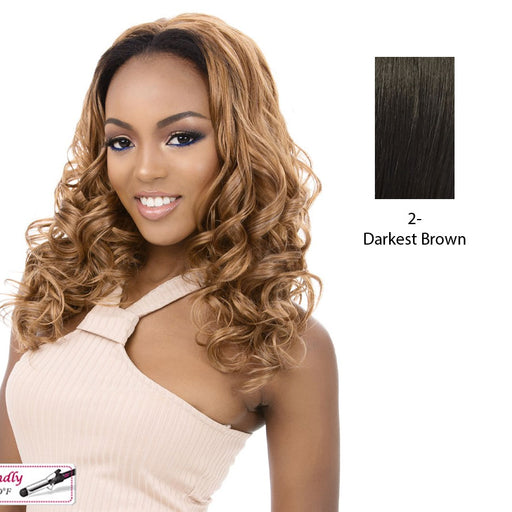 Synthetic Hair Half Wig Aw Miami Girl,Darkest brown
