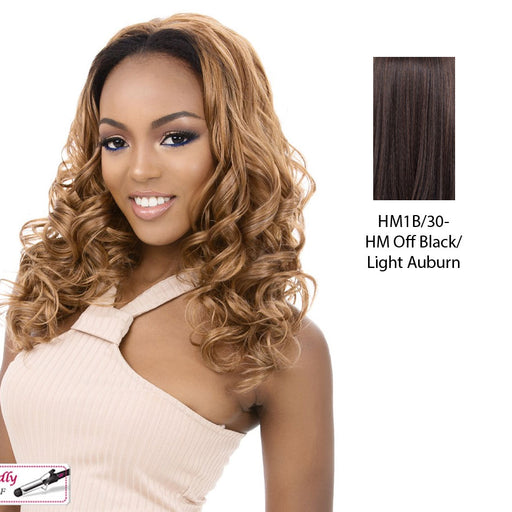 Synthetic Hair Half Wig Aw Miami Girl,Highlight mix off black/light auburn