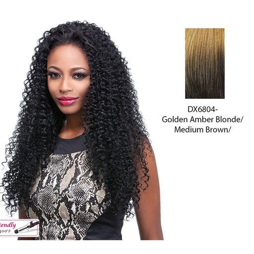 Synthetic Half Wig Africa,Blend of golden amber blonde and medium brown