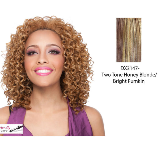 Futura Synthetic Half Wig Aggie,Two tone frost blend of strawberry blonde and bright pumpkin layer over gold light auburn bottom
