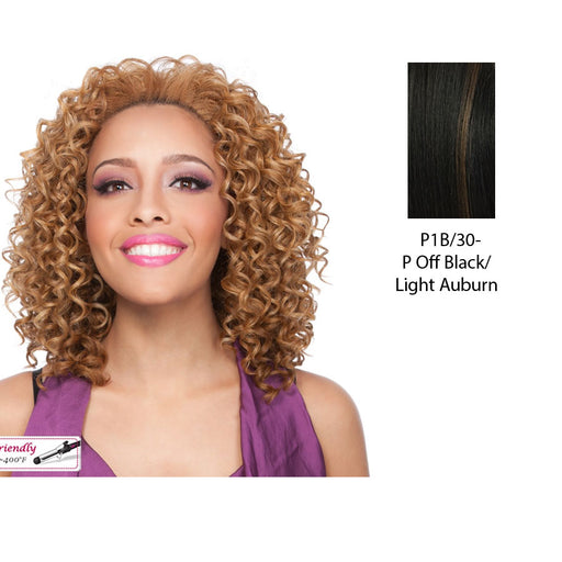 Futura Synthetic Half Wig Aggie,Off black base with light auburn highlights