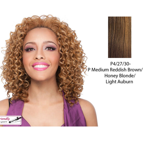 Futura Synthetic Half Wig Aggie,Streaked blend of medium brown, strawberry blonde, and light auburn