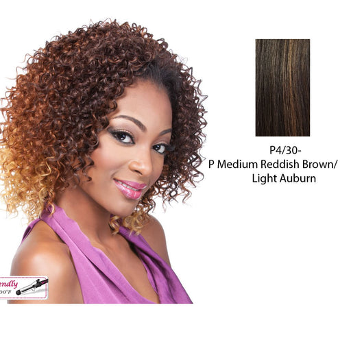 Iron Friendly Half Wig Ali,Medium brown base with light auburn highlights