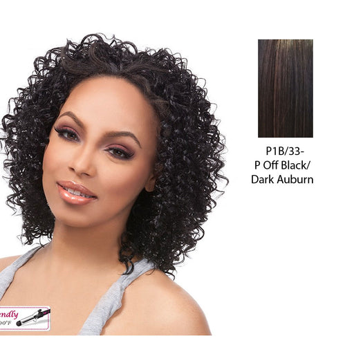 Futura Synthetic Half Wig Audrey,Off black base with dark auburn highlights