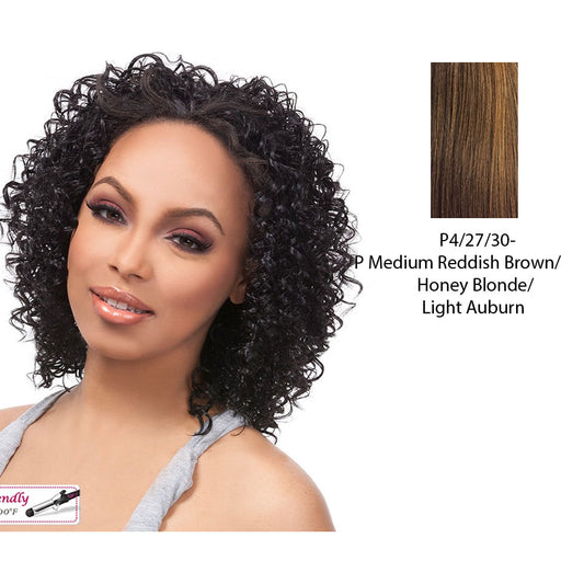 Futura Synthetic Half Wig Audrey,Streaked blend of medium brown, strawberry blonde, and light auburn