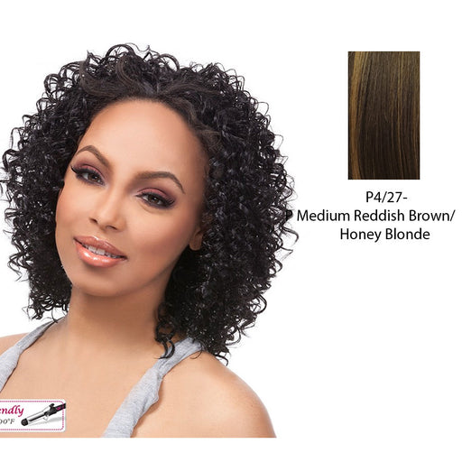 Futura Synthetic Half Wig Audrey,Medium brown base with strawberry blonde highlights