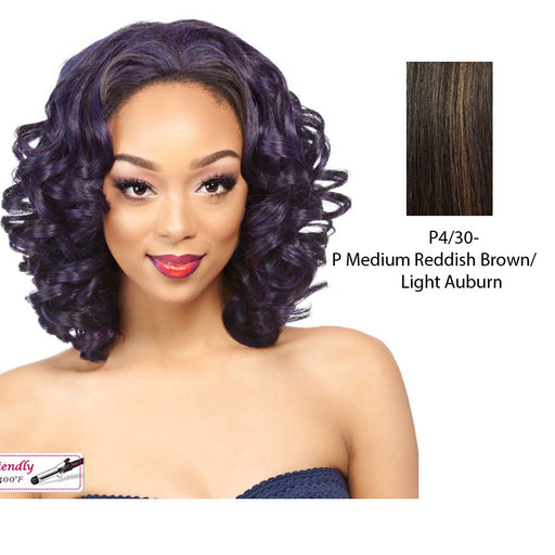 Synthetic Futura Half Wig Barika,Medium brown base with light auburn highlights