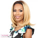 Synthetic Futura Half Wig Coloma,Dark brown roots with a blended mix of strawberry blonde and platinum blonde