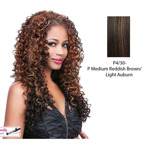 Iron Friendly Hw Half Wig Denise,Medium brown base with light auburn highlights