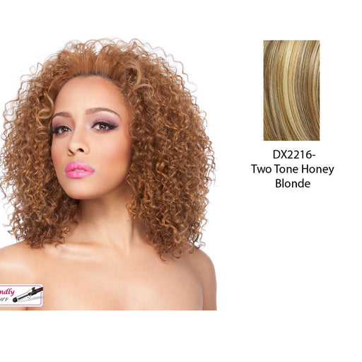 Futura Synthetic Half Wig Ellie,Two tone frost blend of strawberry blonde layer over with honey blonde bottom